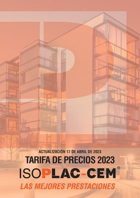 Catálogo Isolana en Santa Cruz de Bezana | TARIFA DE PRECIOS 2023 ISOPLAC-CEM® | 30/5/2023 - 31/12/2023