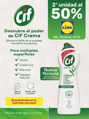Ofertas de Hiper-Supermercados en Pedrera | Descubre el poder de Cif Crema de CIF | 25/9/2023 - 1/10/2023
