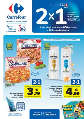 Ofertas de Hiper-Supermercados en Rinconada | 2X1 ACUMULACIÓN CLUB (Alimentación) + 2ªud. Al -50% (Alimentación, Drogueria, Perfumeria y comida de animales) de Carrefour | 12/9/2023 - 25/9/2023