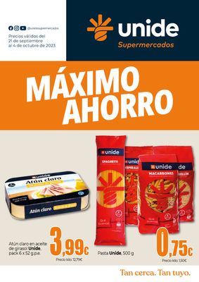 Catálogo Unide Supermercados en Eibar | Máximo Ahorro | 21/9/2023 - 4/10/2023