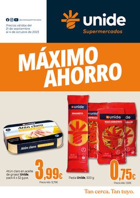 Catálogo Unide Supermercados en Sagunt-Sagunto | Máximo Ahorro | 21/9/2023 - 4/10/2023