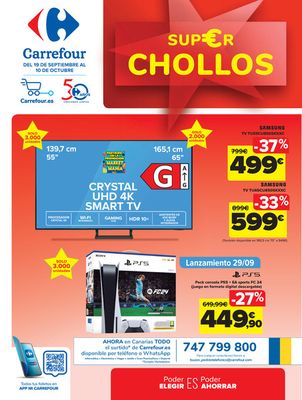 Catálogo Carrefour en Agüimes | CHOLLOS (TV, Tecnología, Hogar, textil) | 19/9/2023 - 10/10/2023