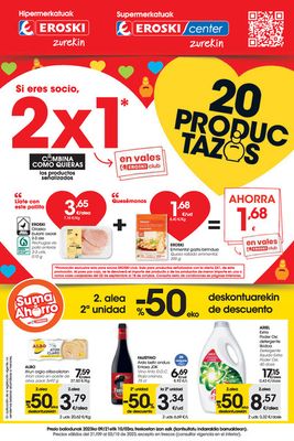 Ofertas de Hiper-Supermercados en Usurbil | 2. alea -50% deskontuarekin HIPERMERKATUAK EROSKI de Eroski | 21/9/2023 - 4/10/2023