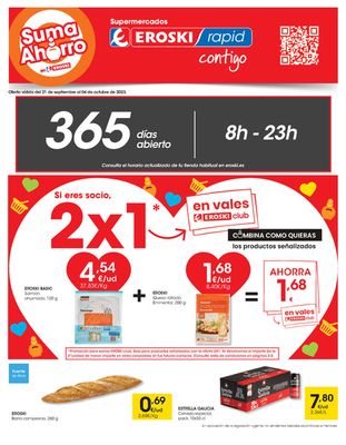 Ofertas de Hiper-Supermercados en Las Rozas | SUPERMERCADOS EROSKI RAPID de Eroski | 21/9/2023 - 4/10/2023