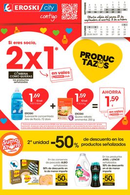 Catálogo Eroski en Lalín | 2a unidad -50% de descuento Supermercados EROSKI CITY | 21/9/2023 - 3/10/2023