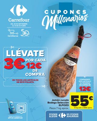 Ofertas de Hiper-Supermercados en Pozuelo de Alarcón | CUPONES MILLONARIOS (Alimentación, Drogueria, Perfumeria y comida de animales) de Carrefour | 26/9/2023 - 10/10/2023