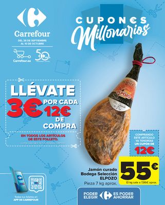 Ofertas de Hiper-Supermercados en Don Benito | CUPONES MILLONARIOS (Alimentación, Drogueria, Perfumeria y comida de animales) de Carrefour | 26/9/2023 - 10/10/2023