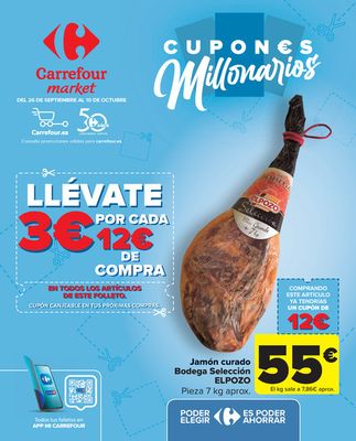 Ofertas de Hiper-Supermercados en Barbate | CUPONES MILLONARIOS de Carrefour Market | 26/9/2023 - 10/10/2023