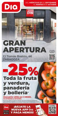 Ofertas de Hiper-Supermercados en Zaragoza | Gran apertura de Dia | 27/9/2023 - 3/10/2023