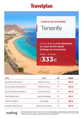 Ofertas de Viajes en Castellón de la Plana | Travelplan Tenerife de Travelplan | 27/9/2023 - 5/12/2023