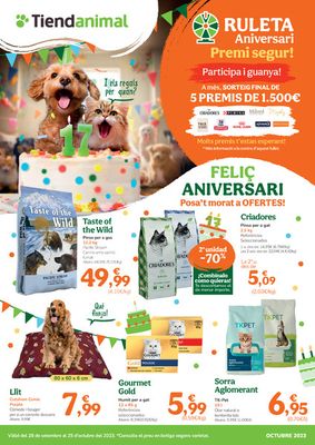 Catálogo Tiendanimal en L'Hospitalet de Llobregat | Feliç Aniversari Posa't morat a OFERTES! | 28/9/2023 - 25/10/2023
