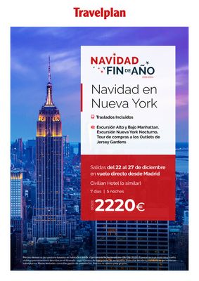 Ofertas de Viajes en Tolosa | Travelplan Nueva York de Travelplan | 29/9/2023 - 27/12/2023