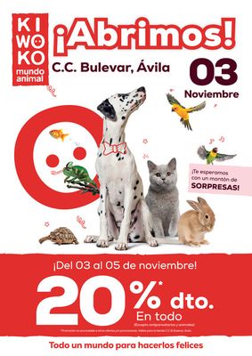 Ofertas de Hiper-Supermercados en Ávila | ¡Nueva Apertura KIwoko!  de Kiwoko | 3/11/2023 - 29/11/2023
