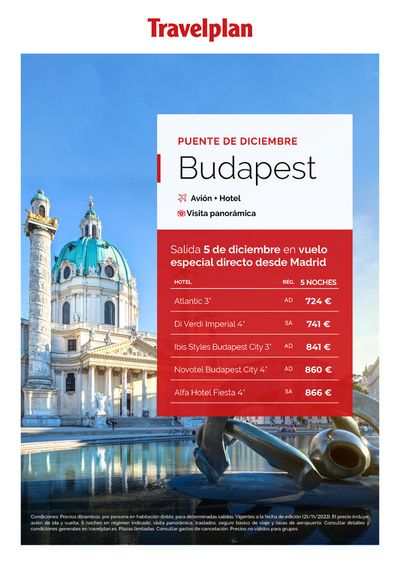Ofertas de Viajes en Andújar | Travelplan Budapest de Travelplan | 22/11/2023 - 3/12/2023
