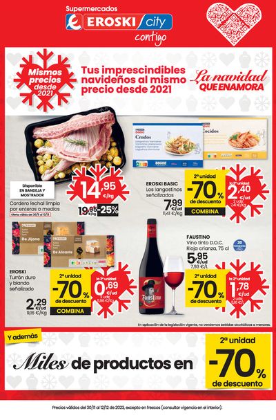 Ofertas de Hiper-Supermercados en Monzón | La navidad que enamora SUPERMERCADOS EROSKI CITY. de Eroski | 30/11/2023 - 13/12/2023