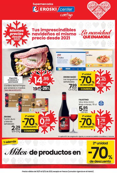 Ofertas de Hiper-Supermercados en Monzón | La navidad que enamora SUPERMERCADOS EROSKI CENTER. de Eroski | 30/11/2023 - 13/12/2023