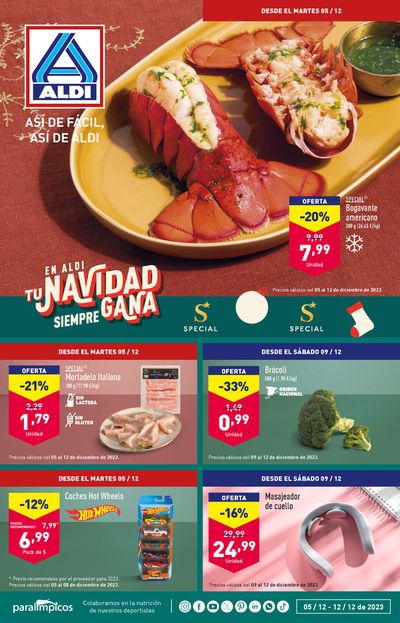 Ofertas de Hiper-Supermercados en Mazarrón | En Aldi, tu navidad siempre gana. de ALDI | 5/12/2023 - 12/12/2023