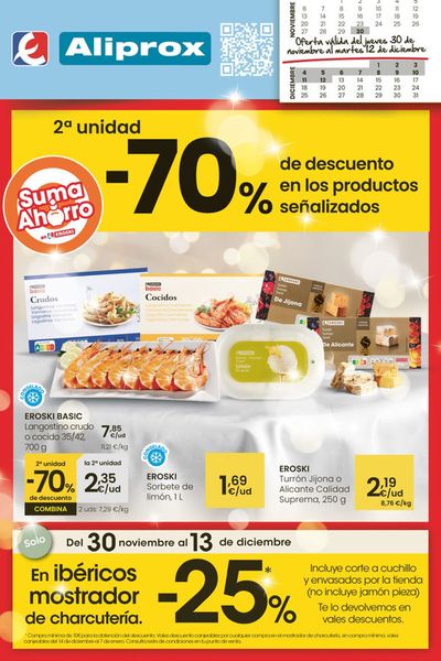 Ofertas de Hiper-Supermercados en Sarria | 2a unidad -70% ALIPROX  de Eroski | 1/12/2023 - 12/12/2023
