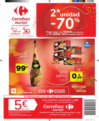 Ofertas de Hiper-Supermercados en Boadilla del Monte | 2ª unidad -70% de Carrefour Market | 1/12/2023 - 13/12/2023