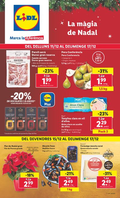 Ofertas de Hiper-Supermercados en Sant Pere de Ribes | La magia de la Navidad de Lidl | 11/12/2023 - 17/12/2023