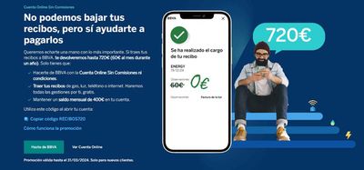 Ofertas de Bancos y Seguros en Antequera | No podemos bajar tus recibos, pero sí ayudarte a pagarlos de BBVA | 2/2/2024 - 31/3/2024