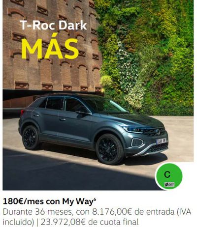 Ofertas de Coches, Motos y Recambios en Mérida | T-Roc Dars más 180€ /mes con My Way de Volkswagen | 6/2/2024 - 29/2/2024