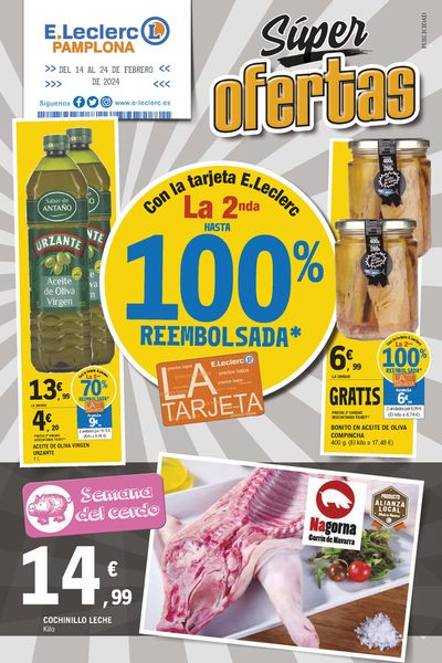Ofertas de Hiper-Supermercados en Pamplona | 2x1 Super Ofertas de E.Leclerc | 14/2/2024 - 24/2/2024