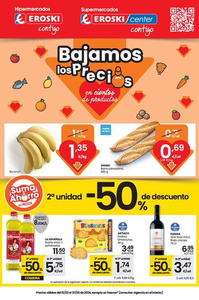 Ofertas de Hiper-Supermercados en Torremolinos | Bajamos los precios HIPERMERCADOS EROSKI. de Eroski | 15/2/2024 - 28/2/2024