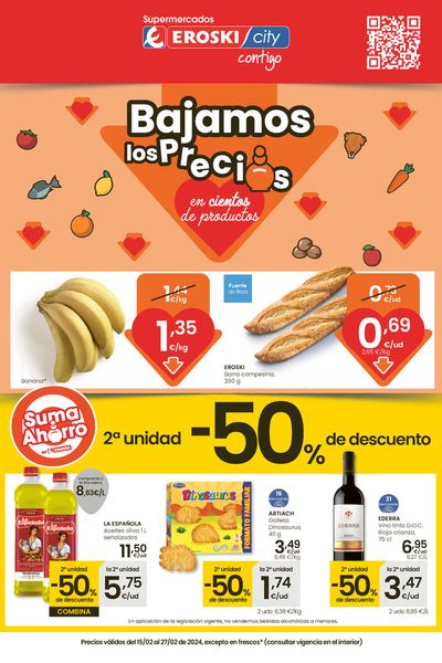 Ofertas de Hiper-Supermercados en Palma de Mallorca | Bajamos los precios Baleares de Eroski | 15/2/2024 - 27/2/2024