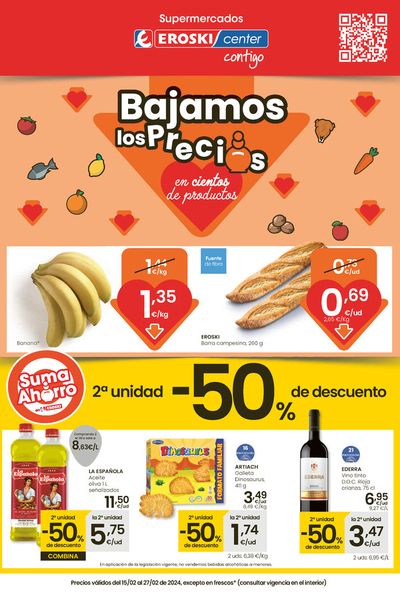 Ofertas de Hiper-Supermercados en Santa Eulària des Riu | Bajamos los precios Supermercados Eroski Center de Eroski | 15/2/2024 - 27/2/2024