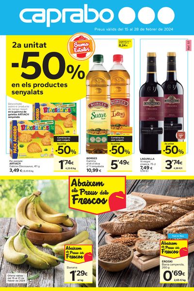 Ofertas de Hiper-Supermercados en Lleida | 2a unitat -50% de Caprabo | 15/2/2024 - 28/2/2024
