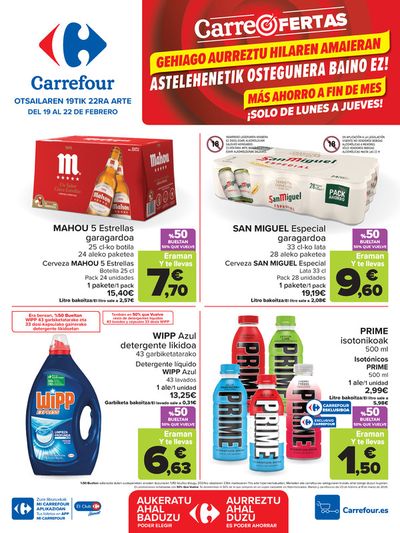 Ofertas de Hiper-Supermercados en Donostia-San Sebastián | CARREOFERTAS de Carrefour | 19/2/2024 - 22/2/2024