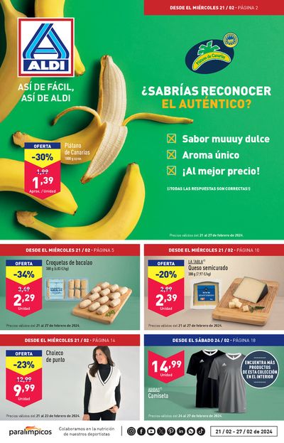 Ofertas de Hiper-Supermercados en Santa Eulària des Riu | ¡Así de fácil, así de Aldi! de ALDI | 21/2/2024 - 27/2/2024