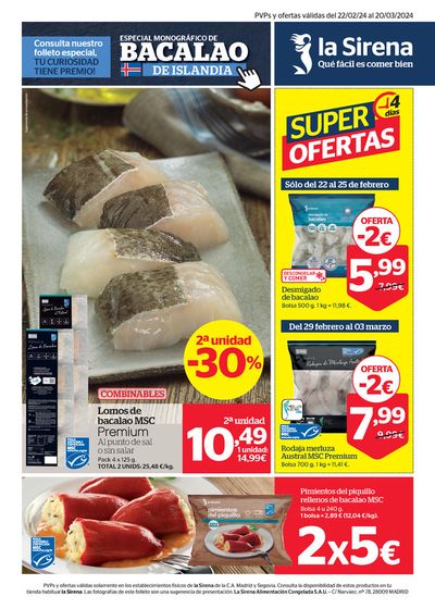 Ofertas de Hiper-Supermercados en Madrid | Qué fácil es comer bien de La Sirena | 22/2/2024 - 25/2/2024