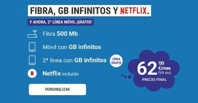Ofertas de Informática y Electrónica en Ávila | Fibra, GB Infinitos y Netflix. de Yoigo | 19/2/2024 - 29/2/2024