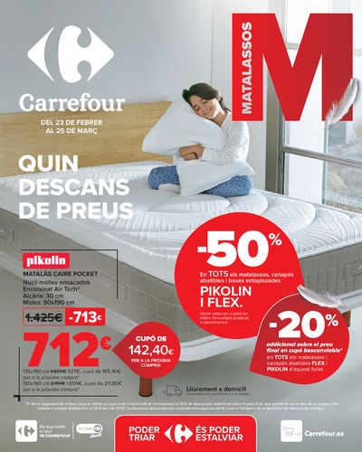 Ofertas de Hogar y Muebles en Premià de Mar | COLCHONES de Carrefour | 23/2/2024 - 25/3/2024