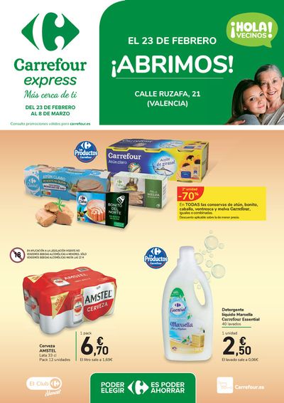 El precio y las condiciones de Carrefour están en el catálogo o el