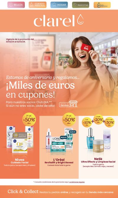Ofertas de Perfumerías y Belleza en Villena | ¡Miles de euros en cupones! de Clarel | 21/2/2024 - 12/3/2024