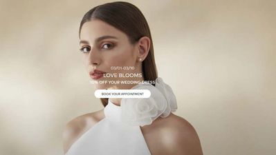 Ofertas de Bodas en Alcorcón | Love Blooms 10% off your wedding dress de Pronovias | 1/3/2024 - 10/3/2024