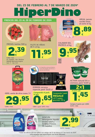 Ofertas de Hiper-Supermercados en Arrecife | Ofertas desde el 23 de febrero de HiperDino | 23/2/2024 - 7/3/2024