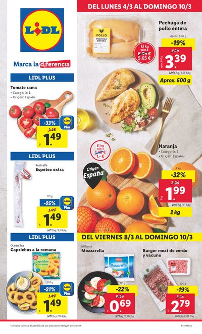 Ofertas de Hiper-Supermercados en Villava-Atarrabia | LIDL, marca la diferencia de Lidl | 4/3/2024 - 10/3/2024