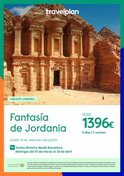 Ofertas de Viajes en Torrevieja | Travelplan Fantasía de Jordania de Travelplan | 29/2/2024 - 9/3/2024