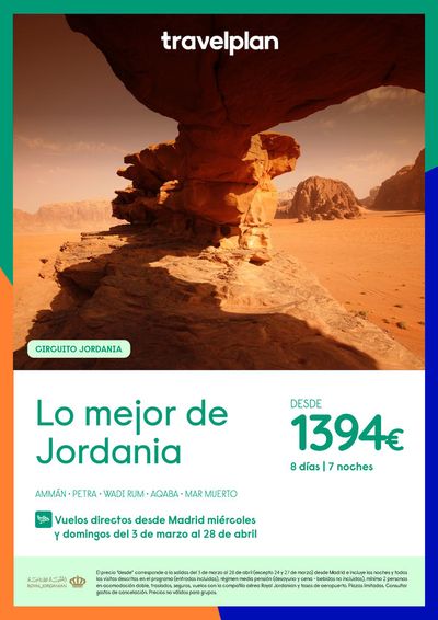 Ofertas de Viajes en San Fernando | Travelplan Lo mejor de Jordania de Travelplan | 29/2/2024 - 3/3/2024