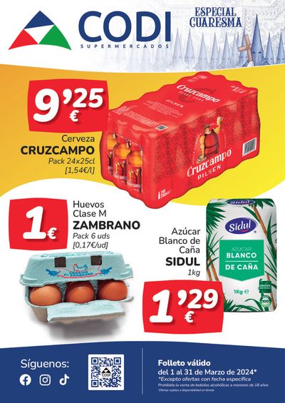 Catálogo Supermercados Codi en Los Palacios y Villafranca | Válido del 1 al 31 de marzo | 1/3/2024 - 31/3/2024