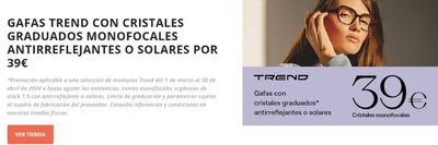 Ofertas de Salud y Ópticas en Prat de Llobregat | Promoción válida hasta el 30 de abril de 2024 de Gafas Completas | 1/3/2024 - 30/4/2024