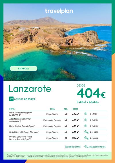 Ofertas de Viajes en Haro | Travelplan Lanzarote desde 404€ de Travelplan | 4/3/2024 - 6/4/2024
