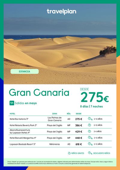 Ofertas de Viajes en Haro | Travelplan Gran Canaria desde 275€ de Travelplan | 4/3/2024 - 6/4/2024