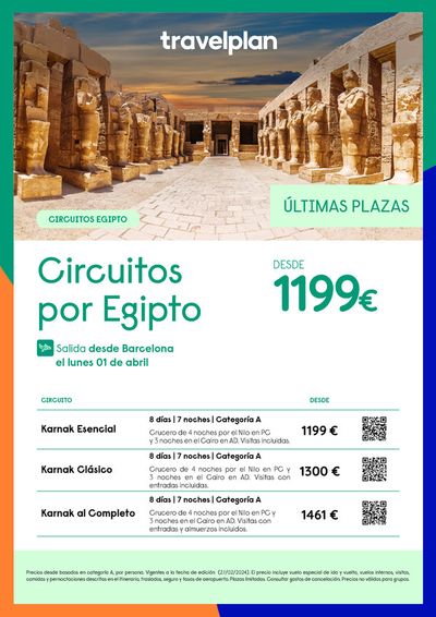 Ofertas de Viajes en Haro | Travelplan Egipto desde 1199€ de Travelplan | 4/3/2024 - 28/3/2024