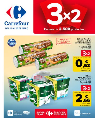 Catálogo Carrefour en L'Hospitalet de Llobregat | 3x2 (Alimentación, Drogueria, Perfumeria y comida de animales) | 12/3/2024 - 25/3/2024