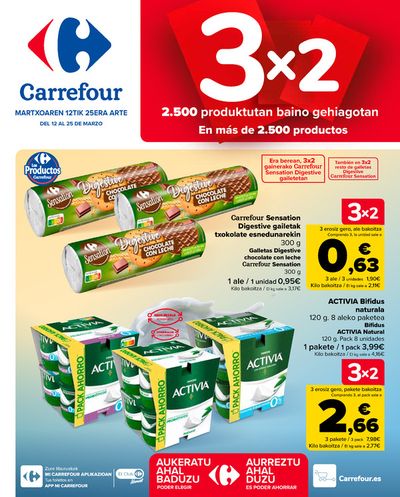 Ofertas de Hogar y Muebles en Bilbao | 3x2 (Alimentación, Drogueria, Perfumeria y comida de animales) de Carrefour | 12/3/2024 - 25/3/2024